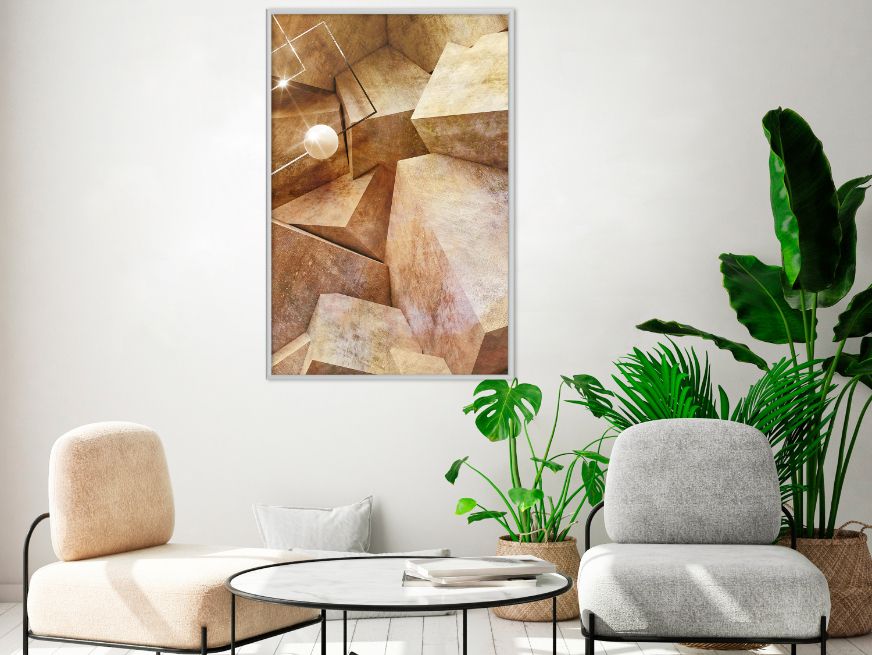 Αφίσα - Cubic Rocks - 20x30 - Χρυσό - Χωρίς πασπαρτού φωτογραφία